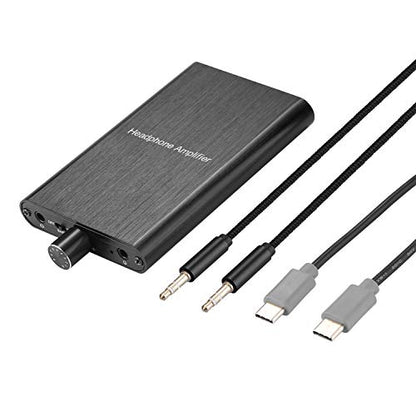 MYPIN Headphone Amplifier with Bass Boost, Support 3.5mm AUX and Type-C 16-600Ω Headphone -3.5mm Stereo Audio Out, GAIN, Bass for Mac, Phones, iPad, MP3, MP4 and Computers,Xbox one,PS4,PS5 Controller