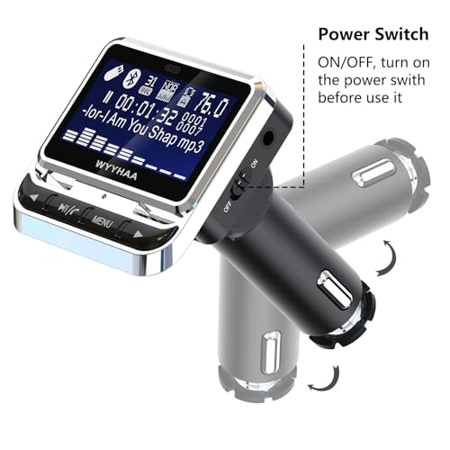 Bluetooth FM Transmitter for Car, Wireless Radio Adapter, 38W [PD 20W + QC 3.0], Handsfree Auto Kit with Remote Control, MP3 Music Player Support Siri Google Assistant U Disk/TF Card/Aux