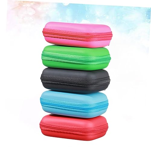 Vaguelly 2pcs Eva Storage Case for Headphones Data Cables Camera Zipper Pouch for Travel Organizing Compact Design Random