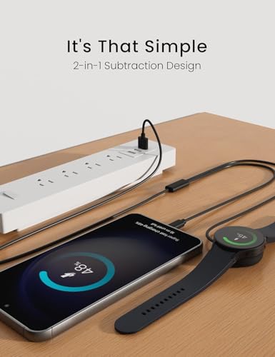 Charger Compatible with Samsung Galaxy Watch 7/Ultra/FE/6/6 Classic/5 Pro/4 Classic/3/Active 2/Active 2 in 1 USB to USB C Charger Cable for Galaxy Watch Phone Tablet Earphone etc.