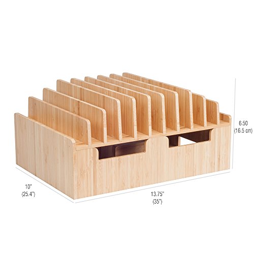 MobileVision Bamboo 10-Port Charging Station & Compatible Adapter for Apple Watch Combo for use with Watch, Smartphones & Tablets - color: Stand + Apple Watch Adapter