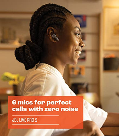 JBL Live Pro 2 TWS - Noise Cancelling Earbuds - Rose | JBL Signature Sound, True Adaptive Noise Cancelling with Smart Ambient, 40 1030 hours of playback with wireless charging - color: Rose