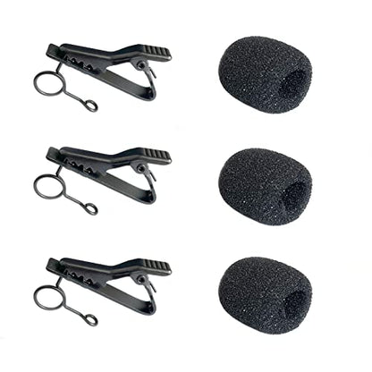 3pcs Lavalier Microphone Metal Tie Clips 3pcs Windscreen Foam Covers | 0.75mm Lapel Microphone Replacement Kit, Metal Lapel Mic Clips Sponge Cover Kit - color: 7.5mm