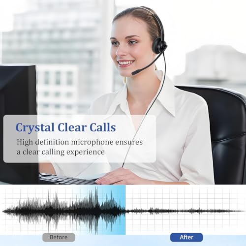Wired USB Computer Headset with Mic Noise Cancelling & in-line Controls