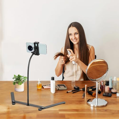 Adjustable Phone Tripod, Overhead Phone Mount, Tabletop Tripod for Cookie Decorating and Teaching Online Live Streaming and Showing Drawing Sketching Cooking
