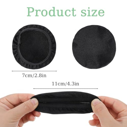 6pcs Fabric Headphone Ear Covers, Black Washable Ear Pad Covers Stretchable Earcup Spandex Headphone Protector Sweat Headset Cloth Fit 3.5" to 5.9