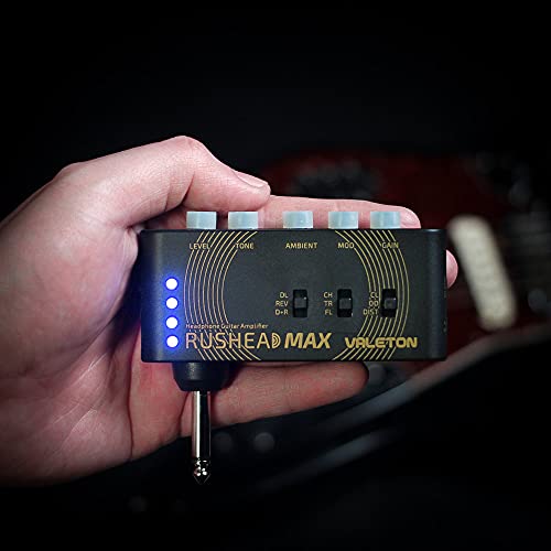 Valeton Rushead Max USB Chargable Portable Pocket Guitar Bass Headphone Amp Carry-On Bedroom Plug-In Multi-Effects - color: Guitar