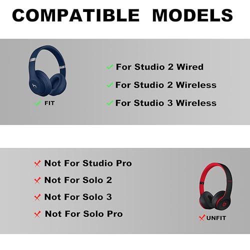 Studio 3 Headband Replacement -Top Headband Accessories, as Same The OEM Compatible with Studio 3 Wireless(A1914) & Studio 2 Wired/Wireless (B0500/B0501) Headphones (Studio 3-Navy Blue) - color: Studio 3-Navy Blue