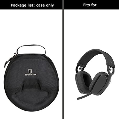 Hard Travel Case for Logitech Zone Vibe 100/125 Wireless Ear Headphones, Protective Carrying Storage Case - Tourmate（only case） - color: Black