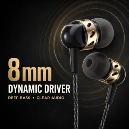 Betron AX5 Earphones Wired Earbud Headphones with Microphone | 3.5mm Jack, Plug in, Tangle-Free Cable, Sound Isolation, S/M/L Ear Buds , Carry Case included