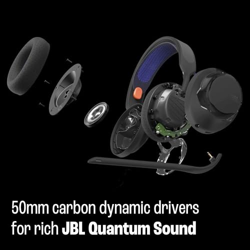 JBL Quantum 250 Wired Gaming Headset Spatial Sound Mic - White | Plug And Play 3.5mm Connection For PC, Xbox, PlayStation, Switch, With Detachable Boom Arm And Lightweight Over Ear Comfort - color: White