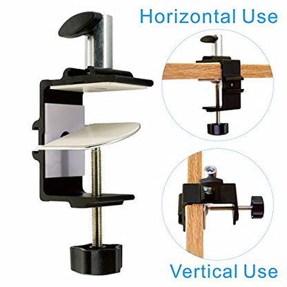 Replacement Heavy Duty C Clamp for 1/2” Base Magnifying Lamp,Desk Lamp,Swing Arm Lamp,Phone I pad Mount,Tablet Mic Holder,Table Mount Clamp for Microphone Stand Mic Boom Arm (G1 BLACK) - color: G1 Black