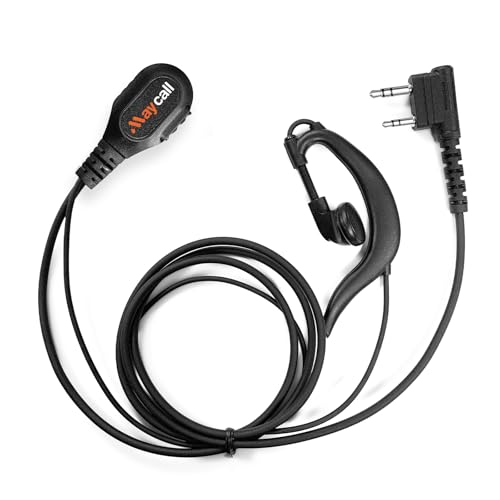 Walkie Talkie Earpiece with Mic, Radio Earpiece Compatible with Retevis RT22 RT68 RT21 H-777 H-777S RT86, Baofeng UV-5R 888S, Ear Piece for Walkie-Talkie, 2 Pin(5 Pack) - color: Earpiece with Mic