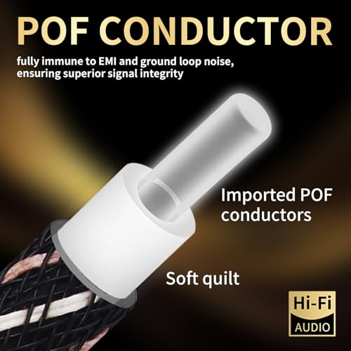 Audiophile HiFi Optical Audio Cable – POF, 24K Gold-Plated Plugs, Digital Optical Audio Cable with Nylon Braid,Compatible with AV receivers,TV,Speaker,CD & Home Theater(3.28ft/1m) - size: 3.28ft/1m