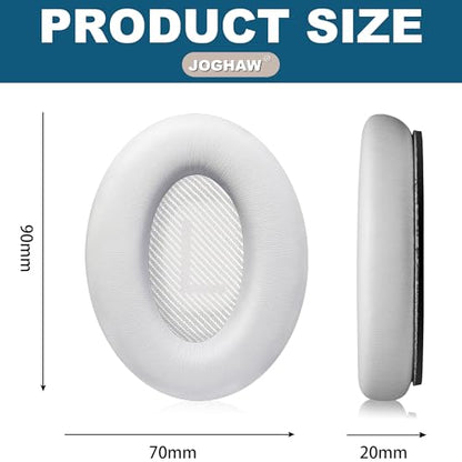 Headphones Replacement Ear Pads, Protein Leather earpad Cushions for Bose Quiet Comfort QC35 Headphones, Replacement Earpads, Softer Memory Foam - White - color: White