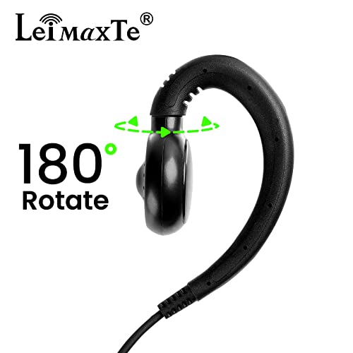 Walkie Talkie Headset Compatible with Baofeng, Kenwood Two Way Radio with Mic PTT Surveillance Earpiece, C-Ring - color: C Ring