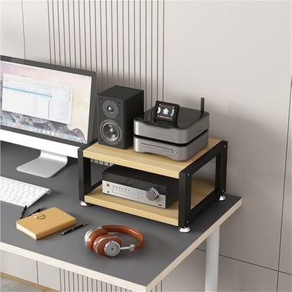 Compact Desktop Audio Rack for Amplifiers, Turntables, DVD Players, Game Consoles, Cable Boxes, Open AV Media Stand, Stereo Cabinet for Computer Desk(Small) - size: Small