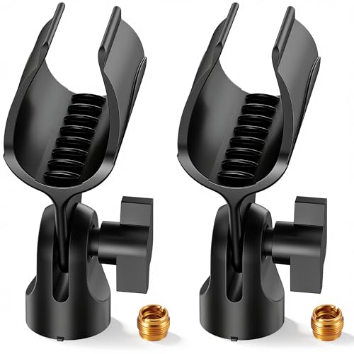 InnoGear Microphone Clip Mic Holder for Stand Adjustable Angle | with 3/8" to 5/8" Adapter, for HyperX SoloCast, HyperX QuadCast S, Blue Yeti, Shure SM58 and Other Mics