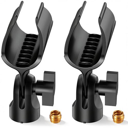 InnoGear Microphone Clip Mic Holder for Stand Adjustable Angle | with 3/8" to 5/8" Adapter, for HyperX SoloCast, HyperX QuadCast S, Blue Yeti, Shure SM58 and Other Mics