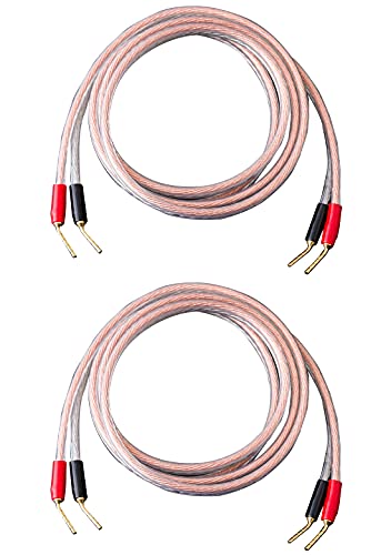 2 Pack Pin Type Plug to Pin Type Plug Speaker Cable，Audiophile 14 AWG OFC Speaker Wire (2M(6.6FT), 2 pin to 2 pin) - size: 2M(6.6FT), style: 2 pin to 2 pin