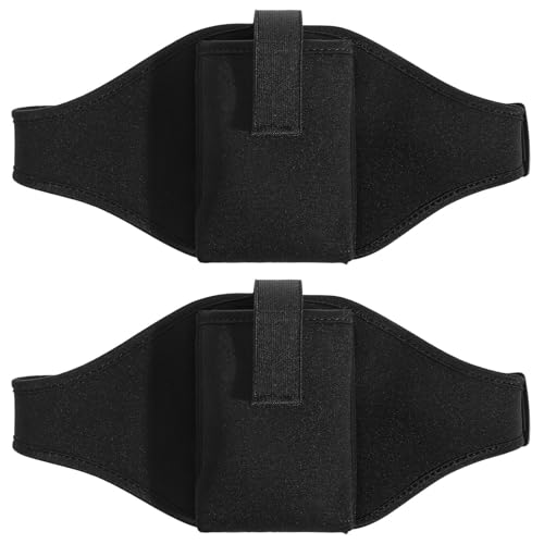 Didiseaon 2pcs Fitness Microphone Belt Pouch with Multiple Compartments, Neoprene Running Waist Pack for Handsfree Convenience, for Outdoor Exercise and Fitness Instructors