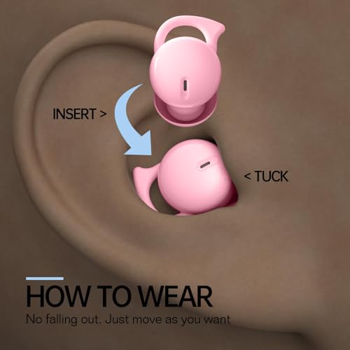 Sleep Earbuds for Side Sleepers, Comfortable Fit Sleep Headphones (Pink) | Small Noise Blocking Sleep Ear Buds,Bluetooth 5.3 Wireless Earbuds, in-Ear Ear Buds for Sleeping, Working