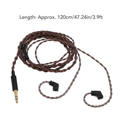 Gold Plated 3.5mm to 2 Pin 0.78mm Replacement Audio Cable, OFC Lossless Sound for QDC ZSN Pro ZSN Pro X Headphones, 3.9ft Detachable Aux Cord, Anti Tangling Ergonomic Ear Hook