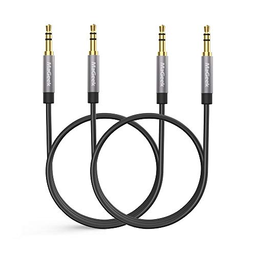 MaGeek 3.5mm Audio Aux Cord, Male to Male Auxiliary Audio Cable Compatible with Beats Headphones, iPhone, iPod, iPad, Car Audio, or Any Audio Device with 3.5mm Aux Port (Black) (2-Pack_3.3ft) - size: 2-Pack, 3.3 ft
