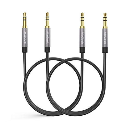 MaGeek 3.5mm Audio Aux Cord, Male to Male Auxiliary Audio Cable Compatible with Beats Headphones, iPhone, iPod, iPad, Car Audio, or Any Audio Device with 3.5mm Aux Port (Black) (2-Pack_3.3ft) - size: 2-Pack, 3.3 ft
