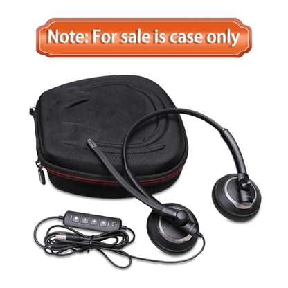 Case for Logitech H390/H391/Zone 301/H111/H570e Wired Headset Black | Hard Carrying Travel Wired Headset Case for Logitech H390/H391/Zone 301/H111/H570e & JIAMQISHI/Poly Blackwire 3220/AOC - color: Black