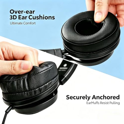 Classroom Headphones for Schools 10-Pack, Bulk Wired 3.5mm Jack