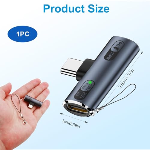 USB C Splitter with 100W Fast Charging Compatible with iPhone 16/15 Series | 2 in 1 Dual USB C Headphone and Charger Adapter USB3.2 10Gbps Data Transfer Compatible with Galaxy S24/S23, iPad, MacBook