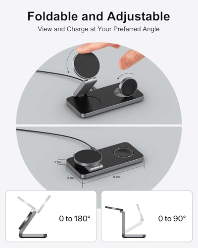 3 in 1 Wireless Charger for Samsung Galaxy, 15W Magnetic Super Fast Charging Station for MagSafe Samsung Galaxy S26 Ultra S25 S24 Z Fold Flip 8 Watch 8 7 Buds 4 3 Pro, Not for Watch 9/Ultra 2 - color: Black
