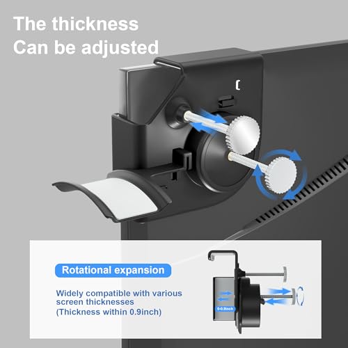 Headphone Holder for Screen (black 2 Pack) | Plastic Headphone Stand, Headset Stand Suitable for AirPods Max, Sony, Bose, Beats and More - color: black 2 Pack