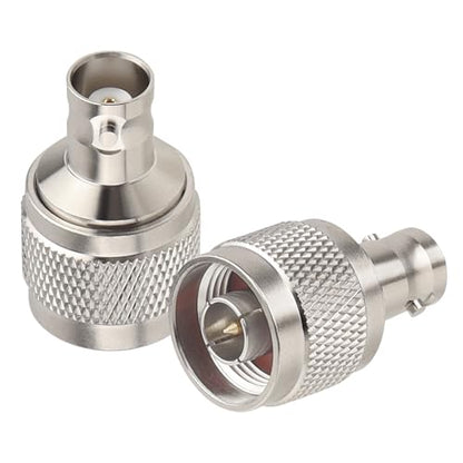 MOOKEEF 2 Pack N Male to BNC Female Connector Adapter N Type to BNC Coax Connector 50 Ohm