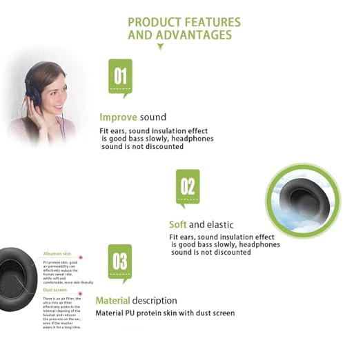 Mpow Replacement Ear Pad Covers for Mpow 059 Bluetooth Over-Ear Headphones