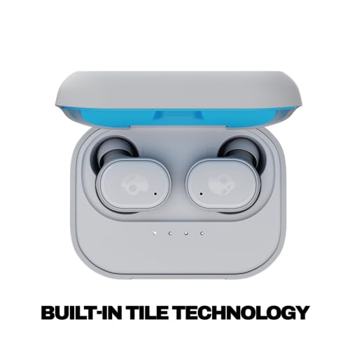 Skullcandy Grind Wireless In-Ear Earbuds - Light Grey/Blue | Noise Isolating Fit, Bluetooth, 40 Hours Battery, Microphone for iPhone Android, Customizable Sound, True Wireless - color: Light Grey/Blue, style: Grind