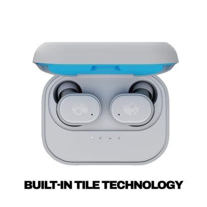 Skullcandy Grind Wireless In-Ear Earbuds - Light Grey/Blue | Noise Isolating Fit, Bluetooth, 40 Hours Battery, Microphone for iPhone Android, Customizable Sound, True Wireless - color: Light Grey/Blue, style: Grind