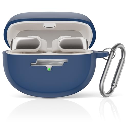 for New Bose Ultra Open Earbuds Case(2024), Blue | Silicone Shockproof Protective Cover for Bose Open Ear Wireless Earbuds Accessories with Carabiner - color: Blue