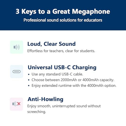 Bluetooth Voice Amplifier for Teacher with Wired Microphone Headset | ①10W Power Amplifiers②2000mAh Battery③15 Hours Working Time④USB-C Rechargeable⑤Adjustable Mic for Loudspeaker ⑥Anti-Howling - color: Black-2000mAh