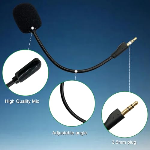 Replacement Game Microphone Compatible with Logitech G PRO X2,G PRO X Wireless and G Pro Wired Gaming Headsets Detachable Noise Cancelling Crystal-Clear Mic for PS4, PS5