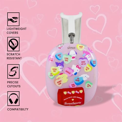 Sonix x Sanrio Protective Case for AirPods Max Headphones - Stylish TPU Hard Shell Ear Cup Covers | Hello Kitty and Friends x Sweethearts Candies - color: Sanrio x Sweethearts