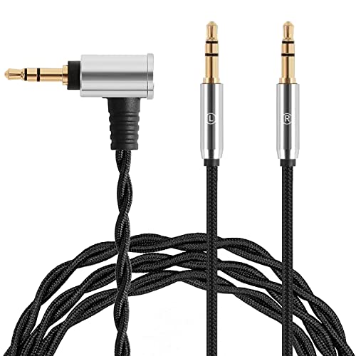 FAAEAL Monitor Headphone Cable,Dual 3.5mm Over-Ear Headphone Wire,High Purity Oxygen Free Copper AUX Cord Compatible with Hifiman HE4XX HE-350 Meze 109 Pro for Musicians Audiophiles 3.5mm 4.9ft - size: 3.5mm
