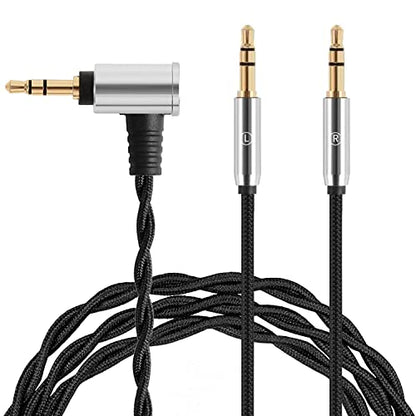 FAAEAL Monitor Headphone Cable,Dual 3.5mm Over-Ear Headphone Wire,High Purity Oxygen Free Copper AUX Cord Compatible with Hifiman HE4XX HE-350 Meze 109 Pro for Musicians Audiophiles 3.5mm 4.9ft - size: 3.5mm