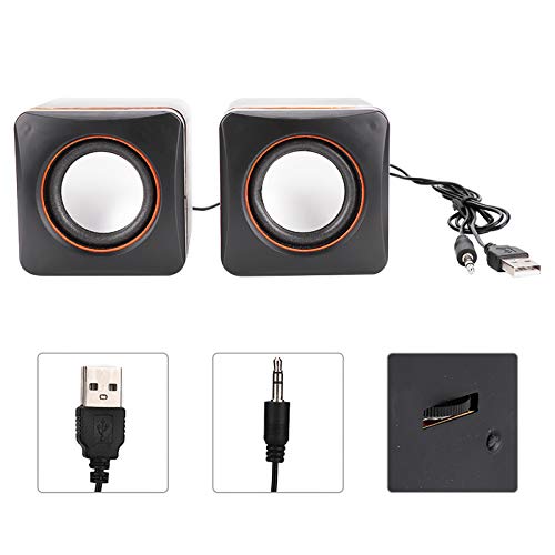 Hilitand Computer Speakers for Desktop PC, Laptop, USB Powered External Stereo Speaker, Volume, Rich Bass, 3.5 mm Audio Plug to Notebook, Desktop(#1)