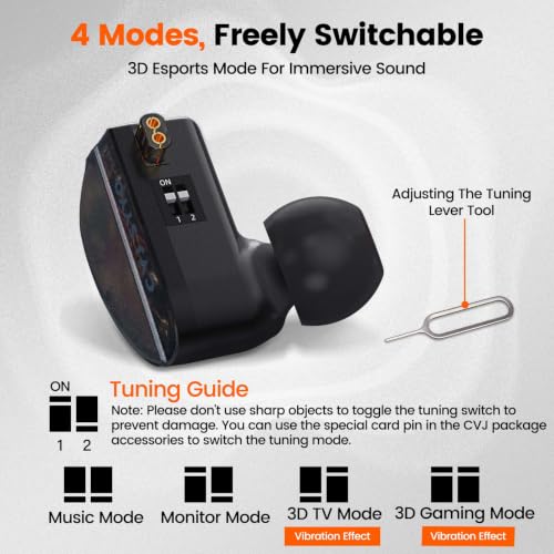 2DD+1BA HiFi IEM with 3.5mm+USB C,Wired Gaming Earbuds,in Ear Monitor Headphones,Noise Isolating,Deep Bass/Rich Mids/Clear Highs Earphone for Apple iPhone/IPad/Mac/PC/Laptop/Xbox/PS5/Switch(with Mic) - color: Light Black-1