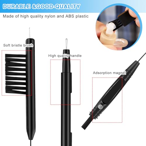 WXJ13 Hearing Aid Cleaning Kit, 13 Pieces, Includes Nylon Brushes, Magnifier, Ventilation Rod, Screwdriver, Case for Headphones, Earplugs, Mobile Phone Charging Holes