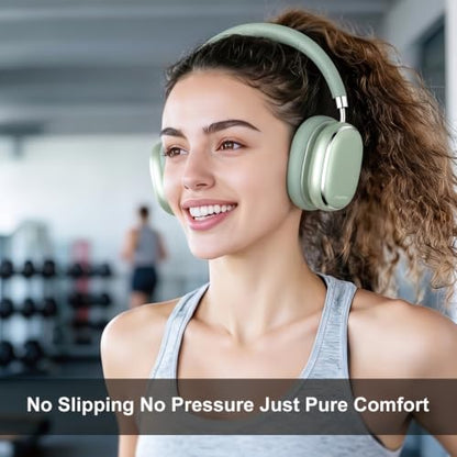 Srhythm NiceComfort 95 Hybrid Noise Cancelling Headphones Wireless | Bluetooth with Transparency,ENC,HD Sound,Slim Headphones Lightweight - color: Mint Green