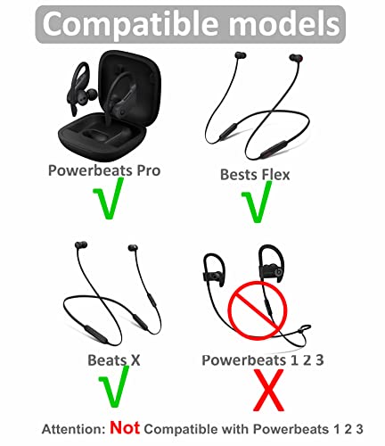 8 Pairs Powerbeats Pro Ear Tips Buds, 4 Size Replacement Soft Flexible Fit in Case Noise Reduce Silicone Rubber Earbuds Eartips Wing Skin Accessories Compatible with Beats Flex/BeatsX - Silver