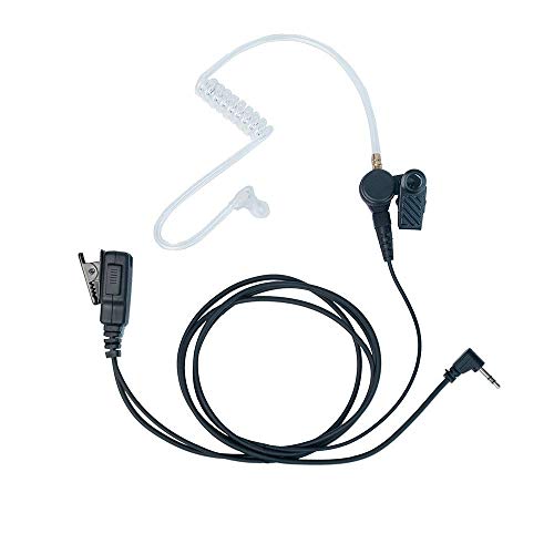 1 Pin 2.5MM Nipple Covert Acoustic Tube Earpiece Headset with MIC PTT for Motorola Talkabout Walkie Talkie 2 Way Radio MH230R T200 T260 T460 T600 MR350R MT350R MS350R 2 Pack | 2-Pack, nipple earbud, acoustic tube, PTT mic, 2.5mm 1-pin; Compatible with Mot